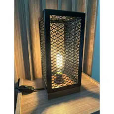 Luminária de Mesa Escritório Abajur Preto Com Madeirado 110v/220v--- 92