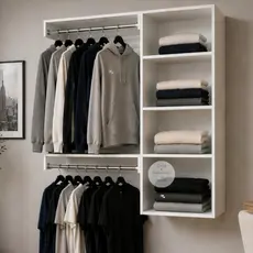 Cabideiro Arara  Suspenso De Parede Closet Aberto - Closet -67