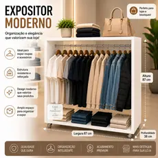 Expositor de Roupas para Loja Boutique Arara Balcão Central--- 87