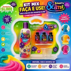 Kit Shampoo Beauty Slime Mix Faça E Use Colorido 200ml Nickelodeon