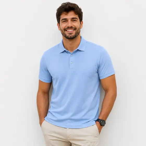 Camisa Polo Tecnologica Tecido Gelado Elástico Manga curta .