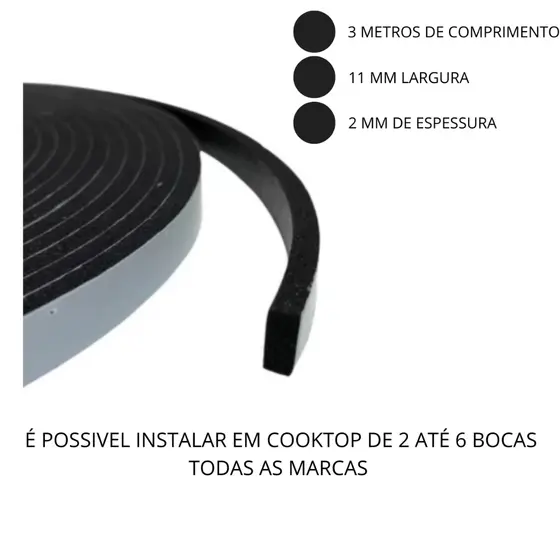 Borracha Fita Espuma Cola Vedação Fogão Cooktop móvel pedra UNIVERSAL