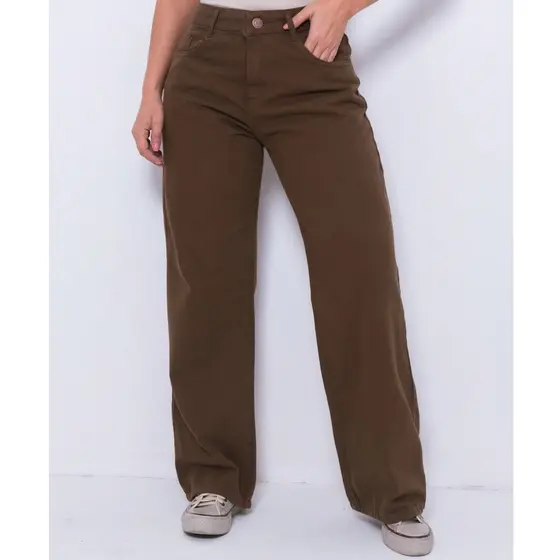 Wide leg feminina lisa