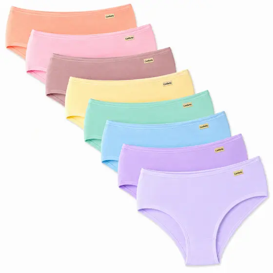 Kit com 10 ou 5 Calcinhas Infantil Algodão Meninas 4 a 14 Anos Conforto Premium