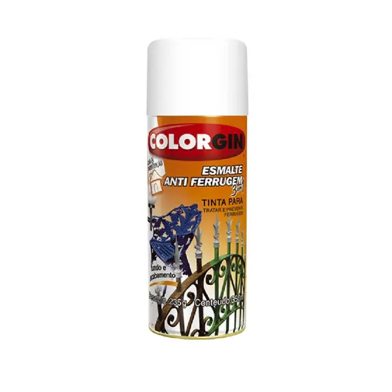 TINTA SPRAY ESMALTE ANTI FERRUGEM COR BRANCO COLORGIN 2031