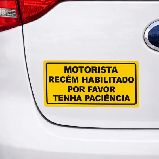 Adesivo Motorista Recém Habilitado Tenha Paciência Carro Automotivo
