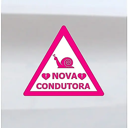 Adesivo Nova Condutora Recém Habilitada para Carro Vinil Automotivo Resistente à Água