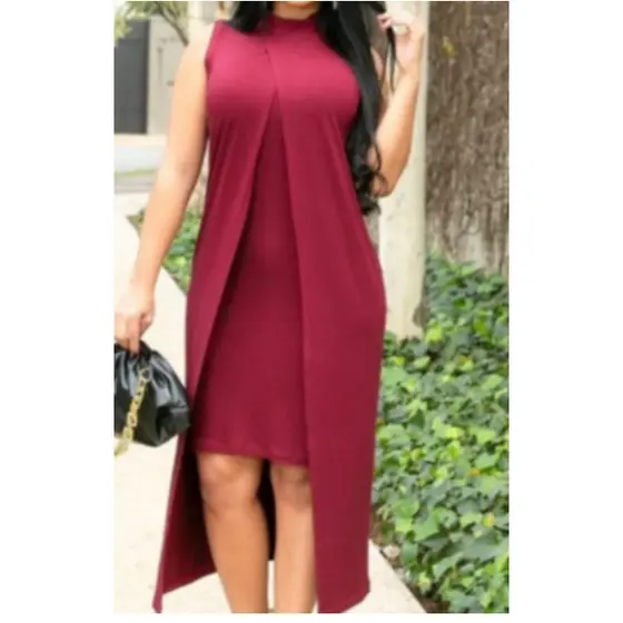 Vestido  Feminino Viscolycra 2 Peças Regata e Capa Longa/Vestido tubinho Moda Verao