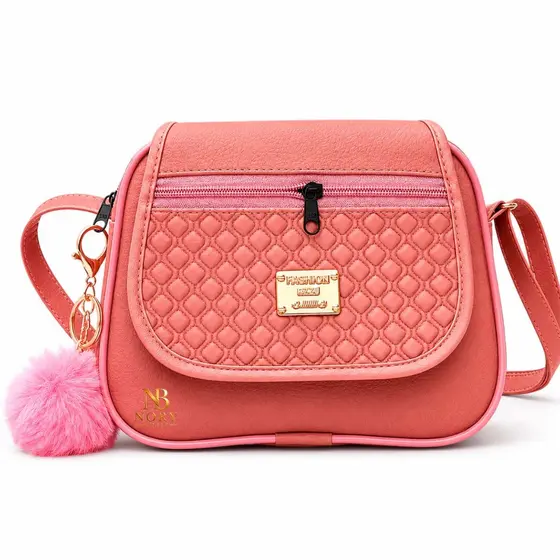 Bolsa Transversal Feminina Pequena Preta com 3 Zíperes | Compacta, Elegante e Prática