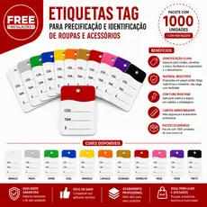 1.000 Etiquetas de Preço TAG para Roupas e Acessórios 30x38mm Identificação e Precificação