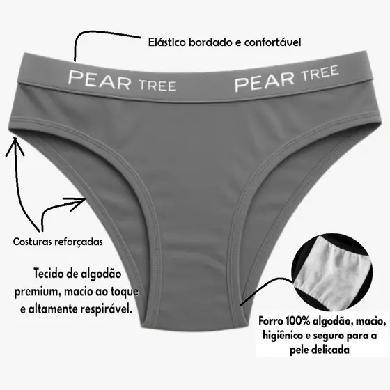 Kit Calcinha Algodão Conforto Tanga Cotton Cós Largo Feminina