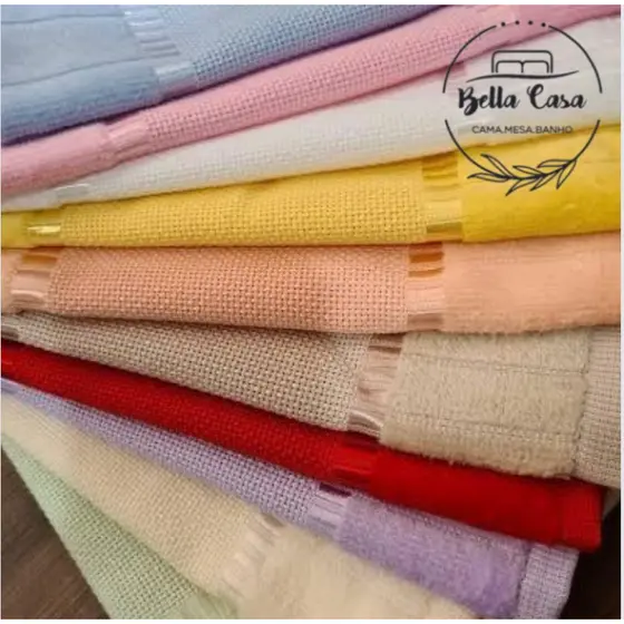 KIT: 3, 6 OU 9 toalhas LAVABO Bella Ponto cruz Dohler aveludada