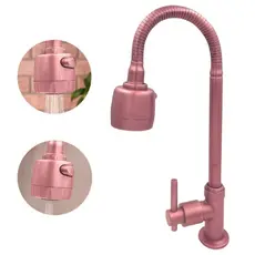 Torneira de Cozinha Rose Gold Gourmet Flexível Bancada Metal