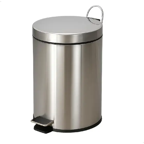Lixeira de Aço Inox 5L Cromada com Pedal
