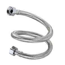 Engate Flexível Inox Trançado 60cm Cromado Niple Preso