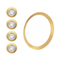 Kit Luminária Dourada de Embutir 18W + 4 Spots 5W 6500K