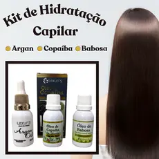 Kit Hidratação Capilar: Óleo de Argan, Óleo de Copaíba e Óleo de Babosa (Aloe Vera)