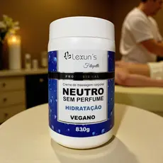 Creme Neutro Para Massagem Corporal Lexuns 830g - Hidratação e Deslizamento Profissional