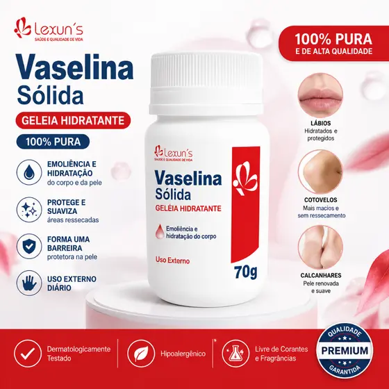Vaselina Sólida Geleia Hidratante - 100% Pura