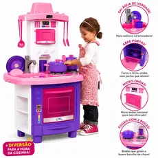 Kit Cozinha Infantil De Brinquedo Completa Sai Água de Verdade Cozinha de Brinquedos para Menina