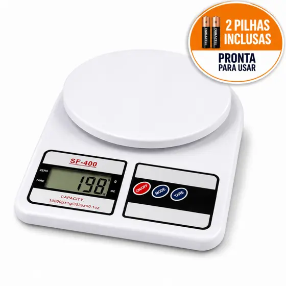 Balança Digital Cozinha 10kg 1g Tara Alimentos Pilhas Inclusas