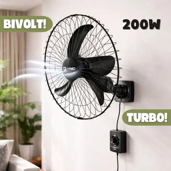 Ventilador de Parede 220V e 110V Bivolt Ventilador de Parede 60cm Turbo Ventilador de Parede 60cm