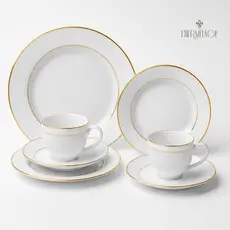 aparelho de jantar 42 peças Jogo de Jantar Porcelana Pratos de Porcelana para Jantar Majesty Silver