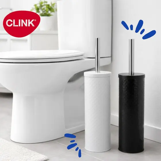 Escova vaso sanitária preta moderna com suporte  Limpeza Higienização Em Aço Inox e Plástico