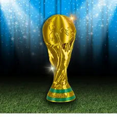 Troféu Taça Copa do Mundo Oficial Réplica Grande Dourada e Brilhante
