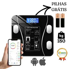 balança bioimpedância com Aplicativo balança digital corporal 180Kg balança corporal Medidora