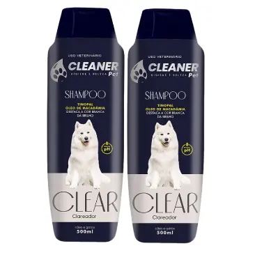 kit 2 Shampoo para Cachorro Shampoo Branqueador CLEANER 500ml
