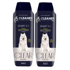 kit 2 Shampoo para Cachorro Shampoo Branqueador CLEANER 500ml