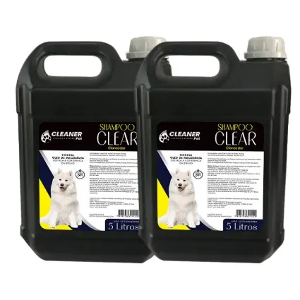 kit 2 Shampoo Branqueador 5 litros Cleaner Profissional Para Cachorro Pronto uso