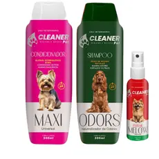 Kit Shampoo Condicionador Neutralizador de Odores 500ml Perfume Colonia 60ml Cleaner Anti Odor Caes