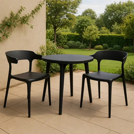 Kit 2 Cadeiras de Jantar Moderna Design Chifre Apoio Braços Resistente Empilhável Masterchair