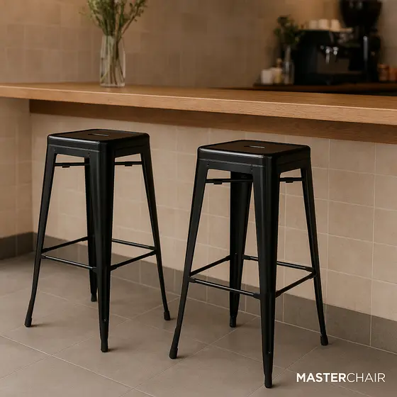 Kit 2 Banqueta Tolix Iron Design Industrial Sem Encosto 76cm Masterchair