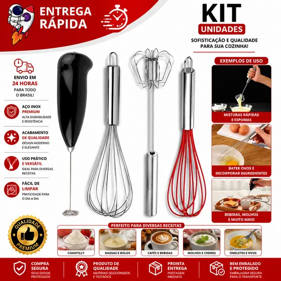 Kit Fouet Inox Fouet Silicone Mixer Semi Automático Mixer Automático
