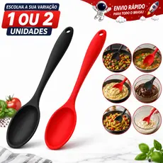 Colher de Silicone para Cozinha Resistente a Altas Temperaturas Macia Flexível para Panelas Antiaderentes