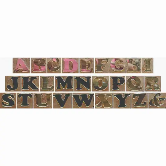 Letras em Acrílico dourado - espelhado - 3cm  Pacote com 10 (10 letras do mesmo modelo) )