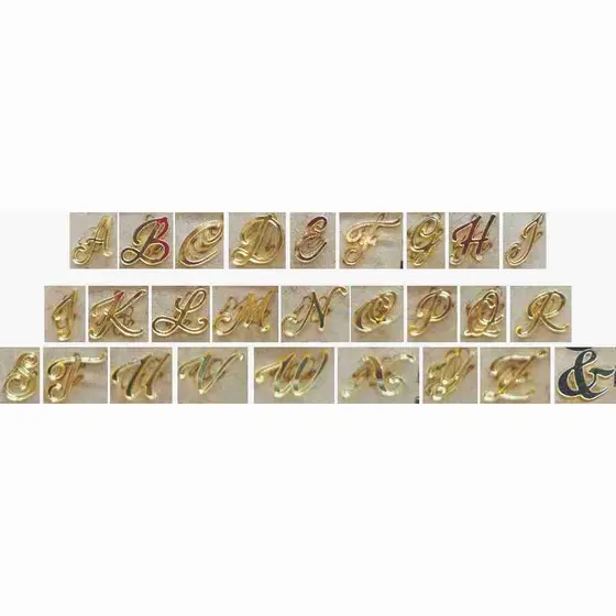 Letras Cursivas em Acrílico dourado - espelhado - 3cm  Pacote com 10 (10 letras do mesmo modelo)