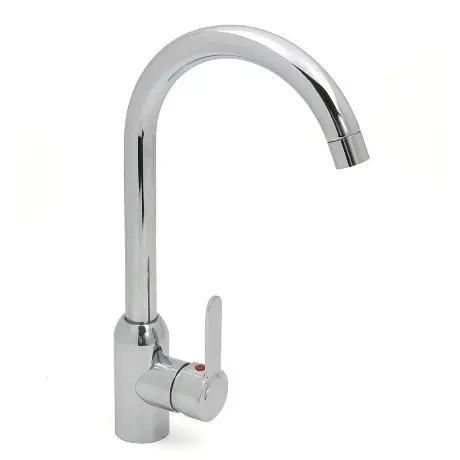 Torneiras de cozinha montadas em tubos inclinados Torneira de água fria única Girar 360 graus Torneira de aço inoxidável Acessórios de torneira de água