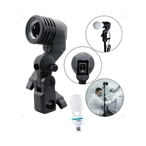 Kit Suporte E27 P/ Iluminador + Lâmpada Day Light 110v