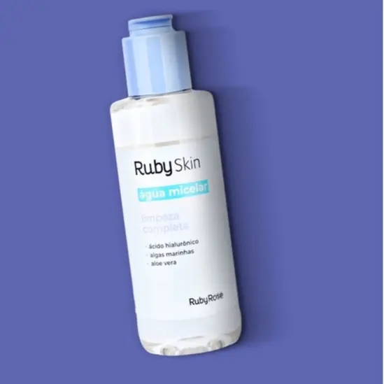Agua Micelar Ruby Skin Acido Hialuronico Extrato de Camomila Hb3400 Ruby Rose 150ML
