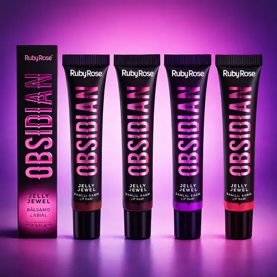 Bálsamo Labial Ruby Rose Obsidian Jelly Jewel Brilho Hidratante