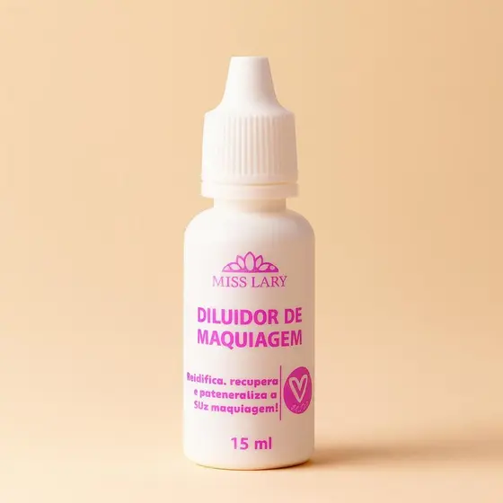 Diluidor de Maquiagem Miss Lary 15ml – Recupera, Potencializa e Prolonga a Make