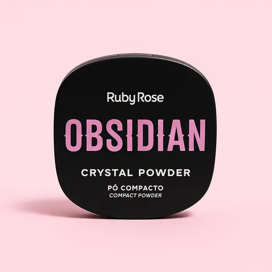 Pó compacto Crystal Powder Ruby Rose Textura leve e aveludada acabamento confortável e natural