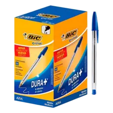 Caneta Bic Azul Esferográfica Cristal 50 Unidades 1.0 Mm Cx Cor Do Exterior Transparente