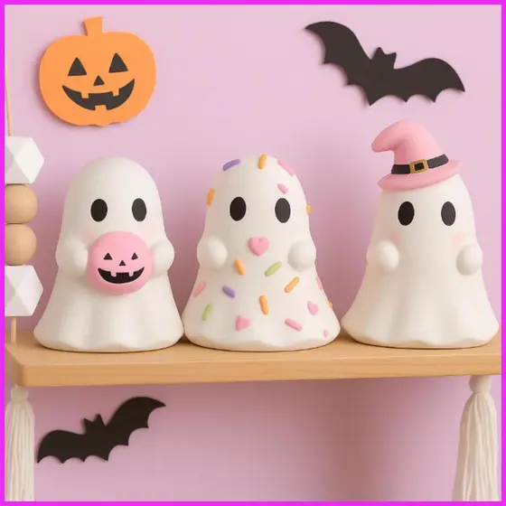 Pequenas Estatuetas Fantasmas 3 Peças Decoração De Mesa De Halloween Escultura Para Proprietários alpiert2br