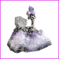 Estátua De Ametista Decoração De Mesa Escultura De Cristal Natural Para Homens Mulheres Colecionadores Estante alpiert2b