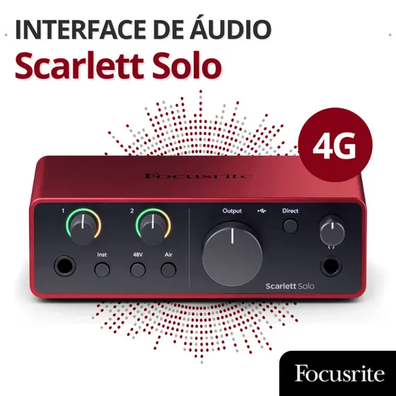 Interface de Audio Scarlett Solo 4 Geração Interface de Audio Profissional Interface de Audio Usb